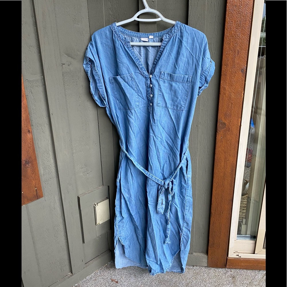 H&M jean dress with tie